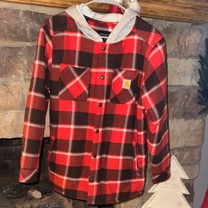 Carhartt Youth Red and Black Plaid Jacket